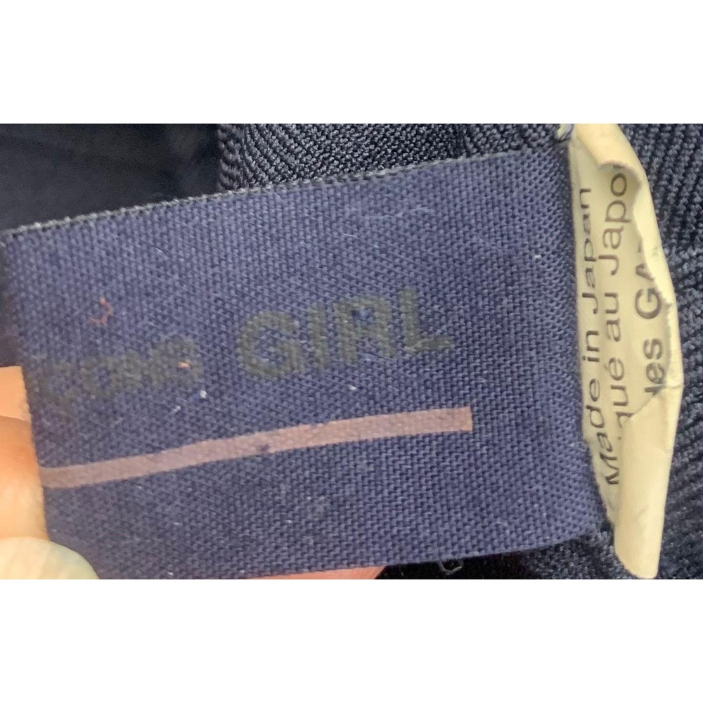 COMME des GARÇONS GIRL Suspender Pants Women M Navy Relaxed Japan Made CDG Rare‎ - Picture 3 of 12